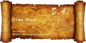 Dima Anna névjegykártya