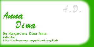 anna dima business card